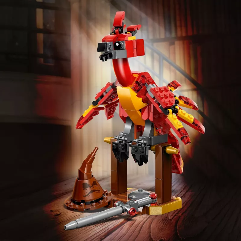 LEGO składany Fawkes — model Feniksa Dumbledore'a 76448, 299 elementów, wysokość 160 mm, wiek 8+
