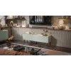 Cama FELLINI szafka TV 150x40x52 oliwkowy + blat z olejowanego dębu