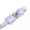 Kabel szybkiego ładowania USB-C na Lightning Baseus Gem 1 m 20 W fioletowy, oplocie nylonowe, 7-pinowe złącze Lightning