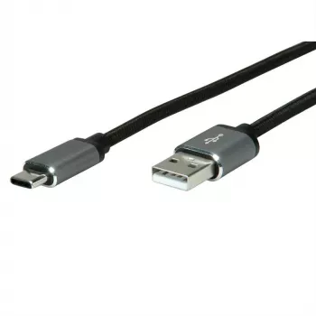 Kabel USB ROLINE 11029029 USB 2.0 3 m USB A USB C czarny srebrny
