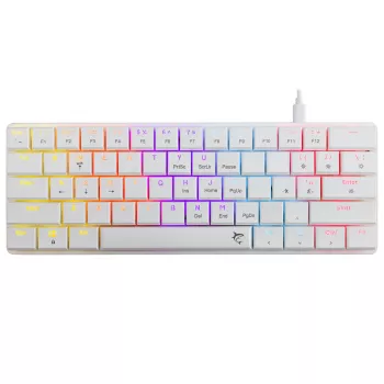 Klawiatura mechaniczna White Shark Nagamaki GK-006211 — kompaktowy układ, czerwone przełączniki mechaniczne, biała obudowa