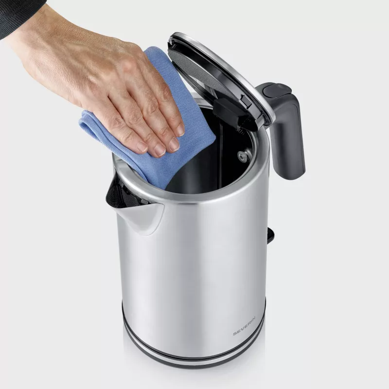 Czajnik elektryczny SEVERIN WK 3449 — 1,7 L, 2400 W, stal nierdzewna/plastik, czarno-srebrny