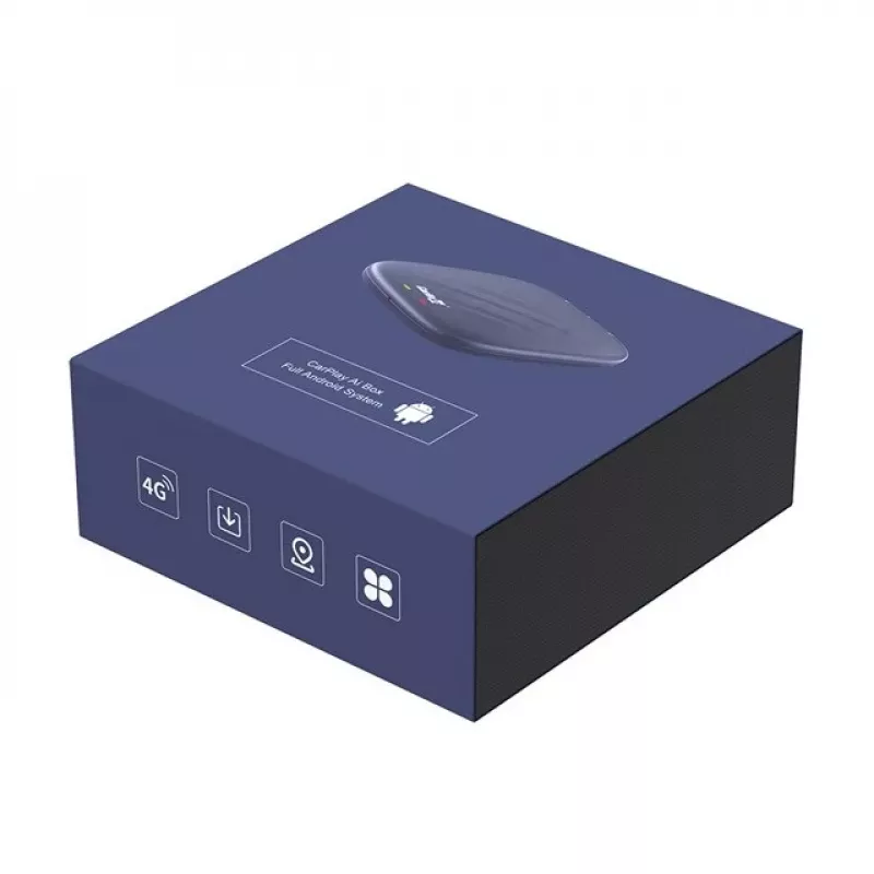 Adapter Wireless AI Box CARLINKIT z Android 13 - 8 GB + 128 GB do oryginalnych radioodtwarzaczy samochodowych z CarPlay, niebieski