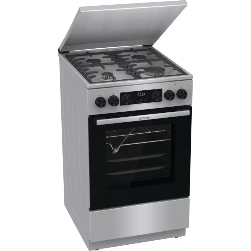 Gorenje GKS5C71XF Wolnostojąca kuchenka z piekarnikiem Srebrny