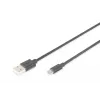 Kabel połączeniowy Assmann USB 2.0, typ A - micro B M/M, 3,0 m, zgodny z USB 2.0, UL, czarny (AK-300110-030-S)