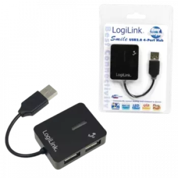 Koncentrator USB LOGILINK UA0139 — 4-portowy USB 2.0, 480 Mbit/s, czarny