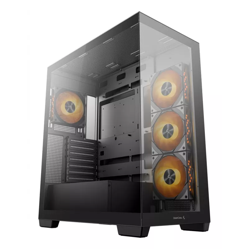 Obudowa PC DeepCool CG580 4F Midi Tower — ATX/ITX/MicroATX, szkło hartowane, wentylatory 3×120mm+1×120mm, 2×3,5 inch i 2×2,5 inch, USB-A×2 USB-C×1, czarna