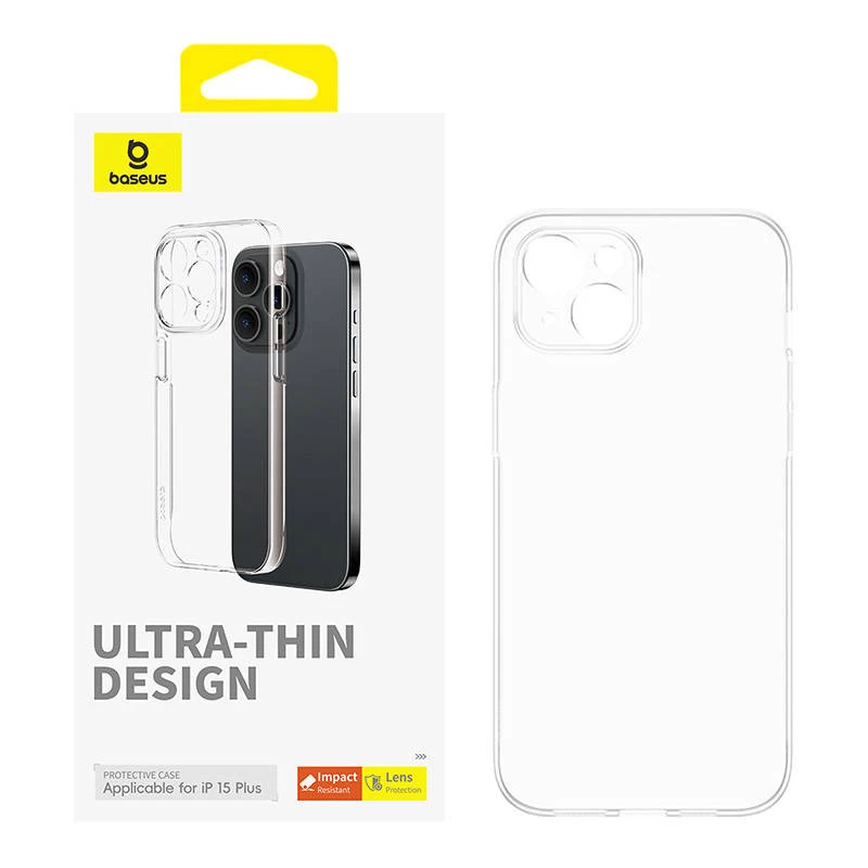 Etui na telefon Baseus OS-Lucent Series dla iPhone 15 Plus, przezroczyste, smukła przezroczysta osłona ochronna