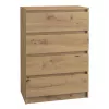 Komoda Top e shop M4 ARTISAN — 4 szuflady, dąb, 700×400×970 mm, płyta wiórowa