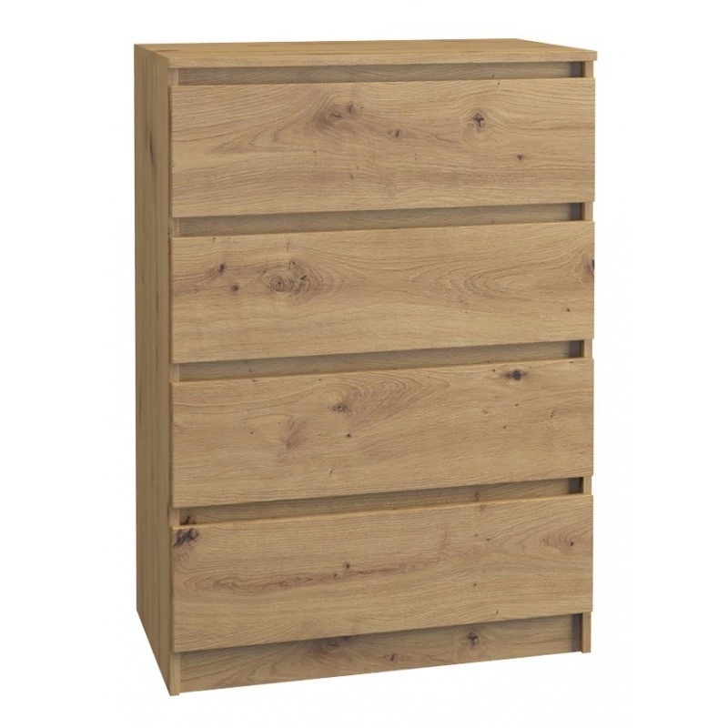 Komoda Top e shop M4 ARTISAN — 4 szuflady, dąb, 700×400×970 mm, płyta wiórowa