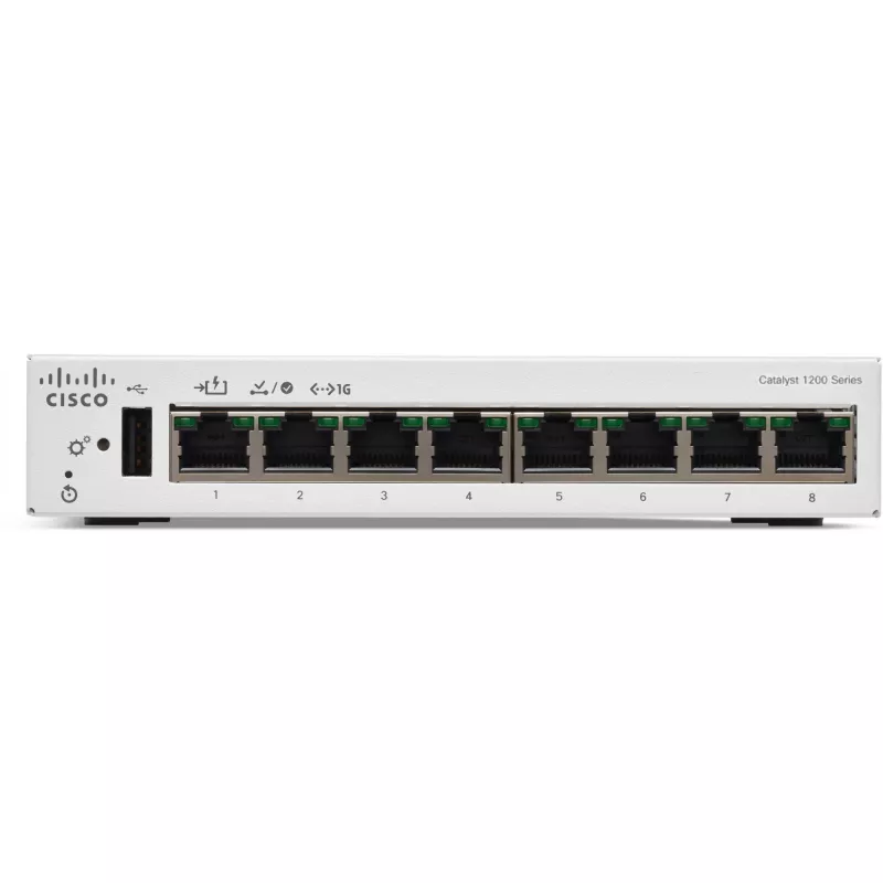 CISCO Catalyst 1200 8-portowy GE Desktop Ext PS PoE Input