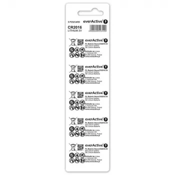 Bateria litowa mini CR2016 blister 5 szt. - Bateria - CR2016 (CR20165BL) - Everactive