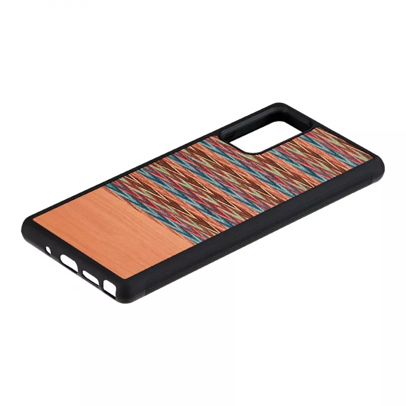 Etui do smartfona man and wood na Samsung Galaxy Note 20 — brązowa krata, czarne wnętrze