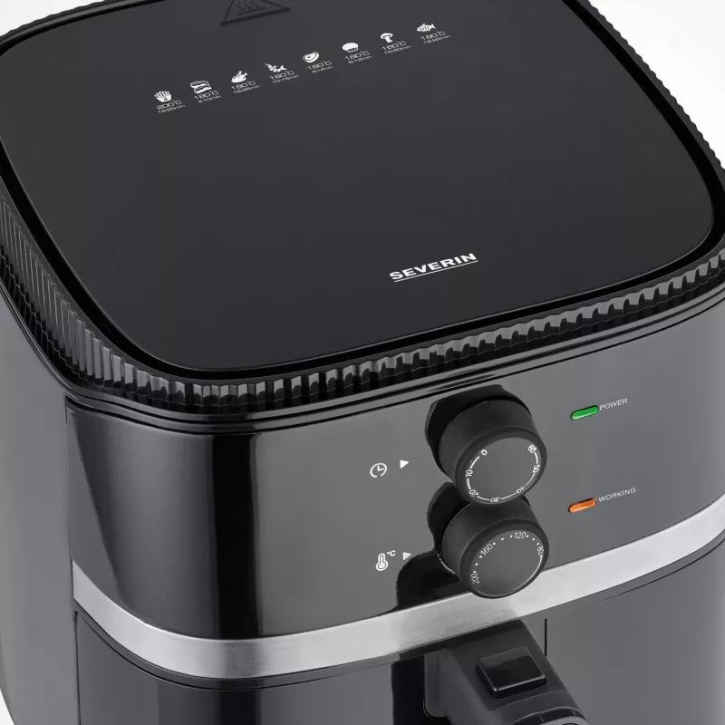 Frytkownica bezolejowa Severin FR 2452 4.3 L 1500 W Czarny Srebrny
