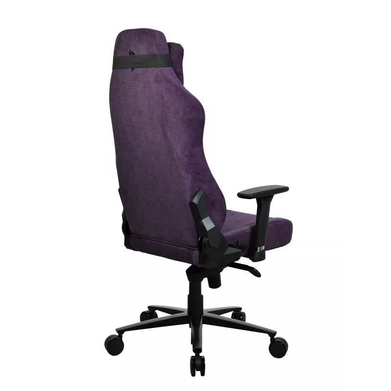 Fotel gamingowy Arozzi Vernazza SoftFabric fioletowy — ergonomiczna konstrukcja, regulowane podłokietniki i wysokość