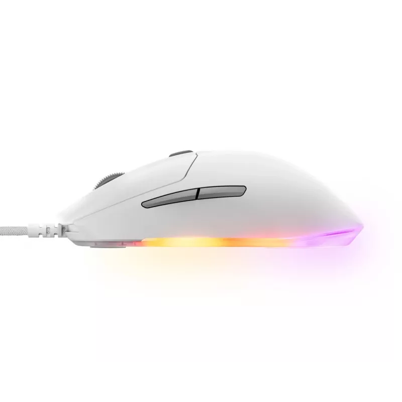 Mysz gamingowa STEELSERIES Rival 3 Gen 2 — optyczna, 8500 DPI, przewodowa USB Type-A, dla praworęcznych, biała, 77 g