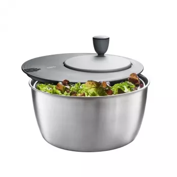 Salad spinner GEFU Rotare Stainless steel, crank handle, 3 L, stainless steel housing, round