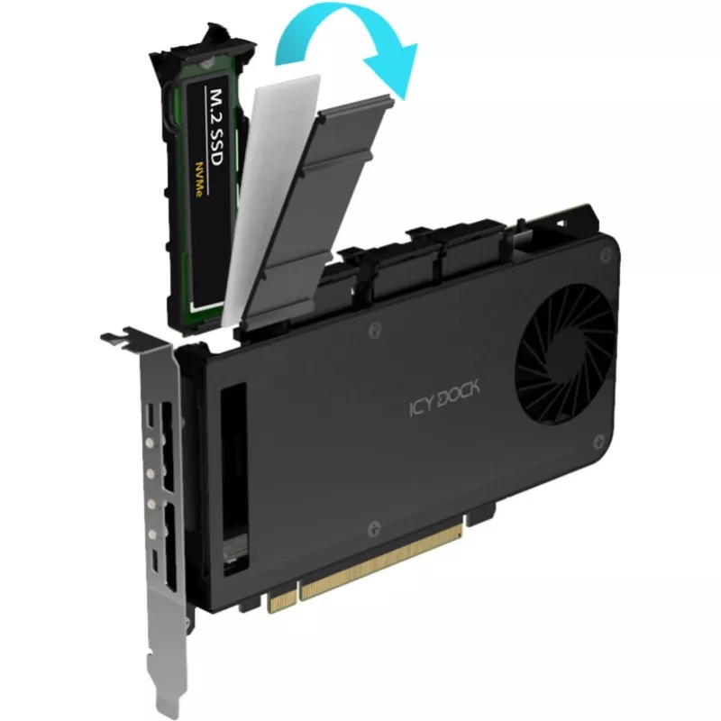 Kieszeń mobilna karta adaptera icy dock MB204MP-1B — 4 × M.2 NVMe SSD kieszeń hot-swap
