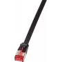 Logilink SlimLine - Kabel krosowy - RJ-45 (M) do RJ-45 (M) - 5 m - U/FTP, PiMF - CAT 6 - Formowany, bez zaczepów, płaski - Czarny (CF2073S)
