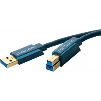 ClickTronic 3m USB3.0 A - B m/m 3m USB A USB B niebieski kabel USB (70093)