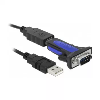 Kabel szeregowy DeLOCK 66280 USB typu A D-sub 9 pin 0,8 m czarny