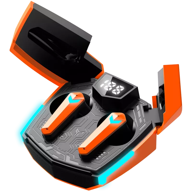 Słuchawki Canyon GTWS-2 Bezprzewodowe Nauszne Gaming USB Type-C Bluetooth Stacja Ładująca Pomarańczowe (CND-GTWS2O)
