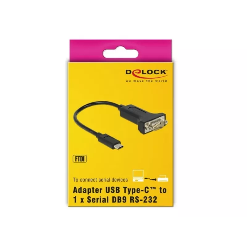 Kabel szeregowy DeLOCK 63908 Czarny 0,15 m DB-9
