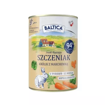 BALTICA regional flavours Szczenię Królik z marchewką - karma mokra dla psów - 400g