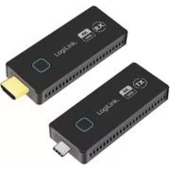 Zestaw transmisyjny LogiLink HDMI USB-C bezprzewodowy 30 m - zestaw kabli/adapterów - cyfrowy/danych (HDW0104)