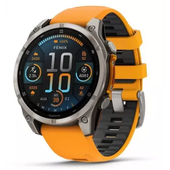 Garmin Fenix 8 3,56 cm (1,4) AMOLED 51 mm Cyfrowy 454 x 454 pikseli Ekran dotykowy Tytan Wi-Fi GPS (satelitarny)