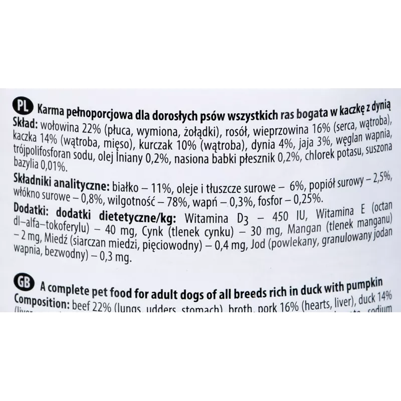 Dolina Noteci Premium Bogate w kaczkę i dynię 400 g