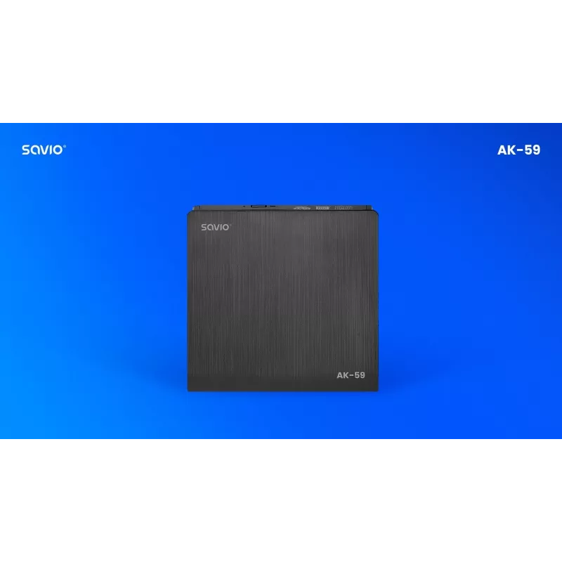 SAVIO AK-59 Zewnętrzna smukła nagrywarka CD/DVD R/RW - USB-C/USB-A, czarny