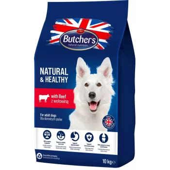 BUTCHER'S Natural&Healthy z wołowiną - sucha karma dla psów - 10 kg