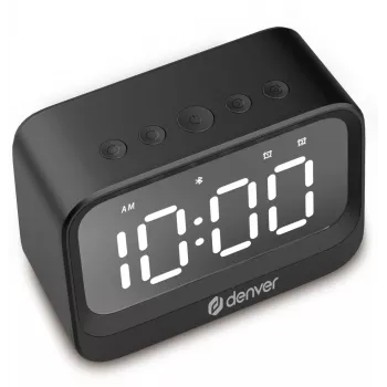 Cyfrowy budzik Denver EC-53B czarny LCD Bluetooth bateria