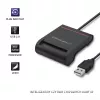 Czytnik kart ID QOLTEC Smart chip — USB, czarny, 84,5×65×16 mm, 63 g