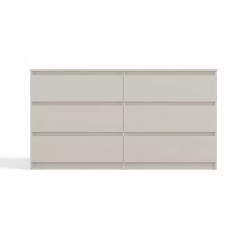 Komoda MALWA M6/140 od top e shop — 6 szuflad, 1380×400×750 mm, laminat kaszmirowy