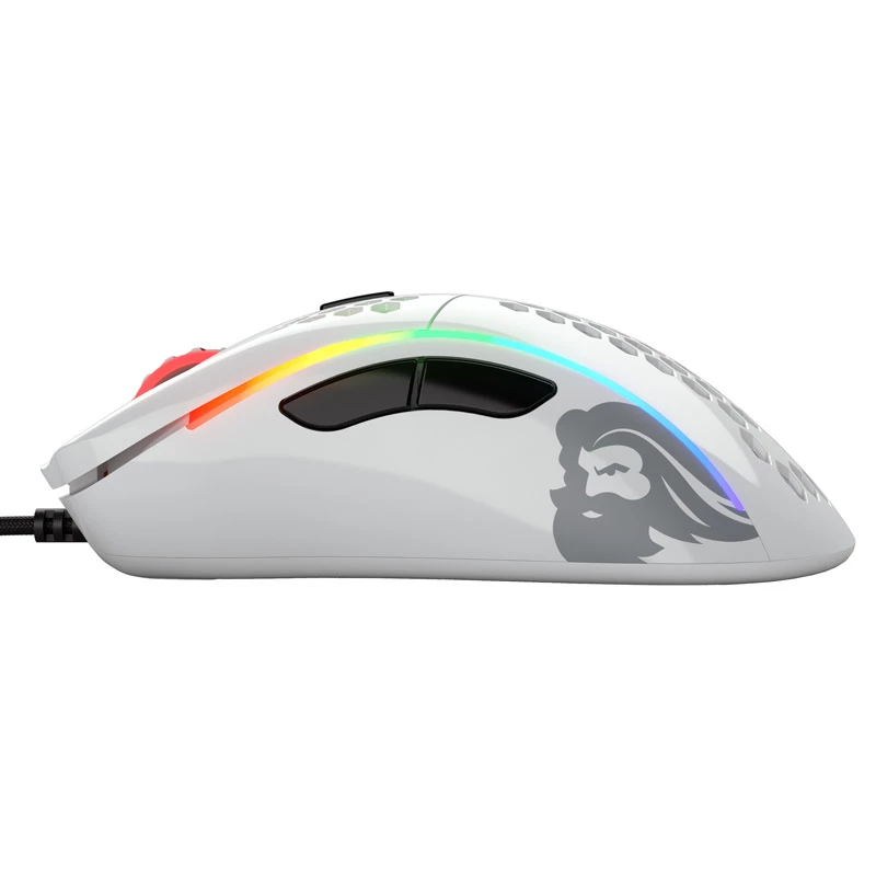 Glorious Model D gaming mysz - biały, błyszczący + Grip Tape - czarny