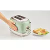 Toster Ariete 155 Design 2 kromki z koszykami do kanapek, 6 poziomów opiekania, 810 W, obudowa ze stali nierdzewnej, wysuwana tacka na okruchy, kolor pastelowa zieleń