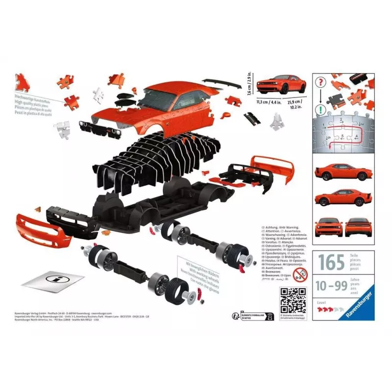 3D Puzzle Ravensburger Dodge Challenger R/T Scat Pack Widebody 108 elem.