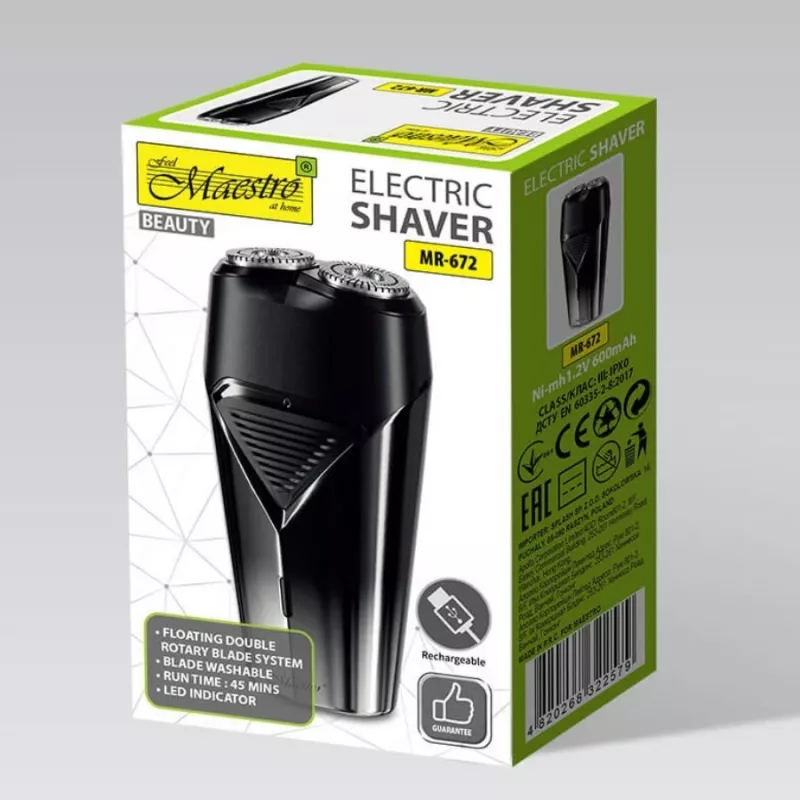 Golarka elektryczna Maestro MR-672 USB ładowalna wodoodporna — podróżna maszynka foliowa