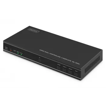 Video wall controller DIGITUS DS-55358 — 4 wyświetlacze, do 4K (3840×2160) @30Hz, DisplayPort 1.2a, obudowa metalowa, sterowanie przyciskami