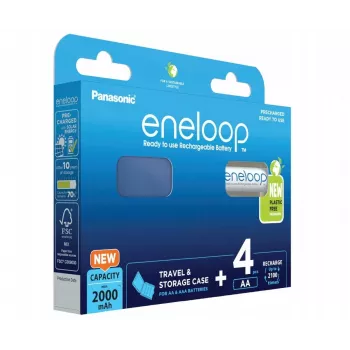 Akumulatory PANASONIC ENELOOP AA 2000 mAh 4 szt. + etui (BK-3MCDE/4CP+CASE)