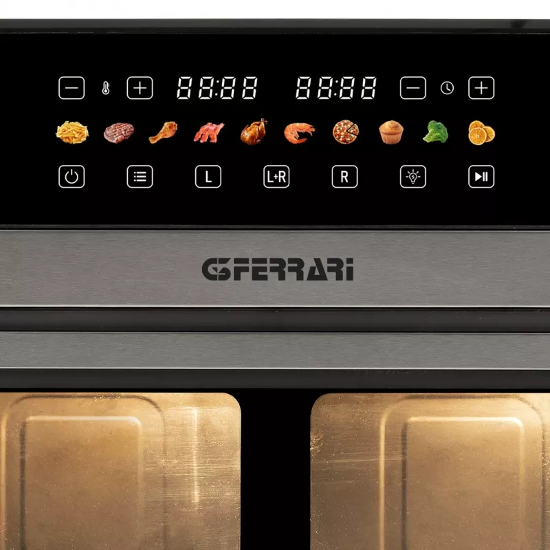 G3 Ferrari G10223 frytkownica Podwójna 12 l Wolnostojąca 2200 W Frytkownica beztłuszczowa Czarny, Stal nierdzewna