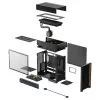 Obudowa komputera stacjonarnego DeepCool CL6600 Czarna — obsługuje zasilacze ATX/PS2/SFX/SFX-L, przednie wentylatory 140 mm, górne/tylne 120/140 mm, napędy 2,5/3,5 cala