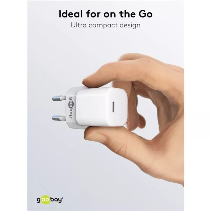 Goobay Uniwersalna czarna ładowarka wewnętrzna AC do szybkiego ładowania 65403 USB Type-C 110-240V