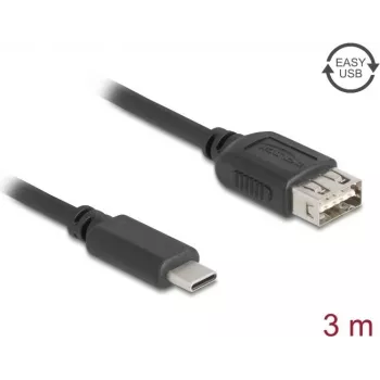 Kabel USB 2.0 DELOCK 81538 — USB-C na USB-A, 3 m, czarny