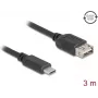Kabel USB 2.0 DELOCK 81538 — USB-C na USB-A, 3 m, czarny
