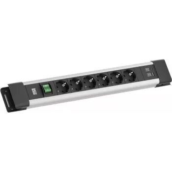 Listwa zasilająca Bachmann CONNECTUS BM005920 — 6x gniazda CEE7, 1x USB-A 22W, kabel 2,0 m