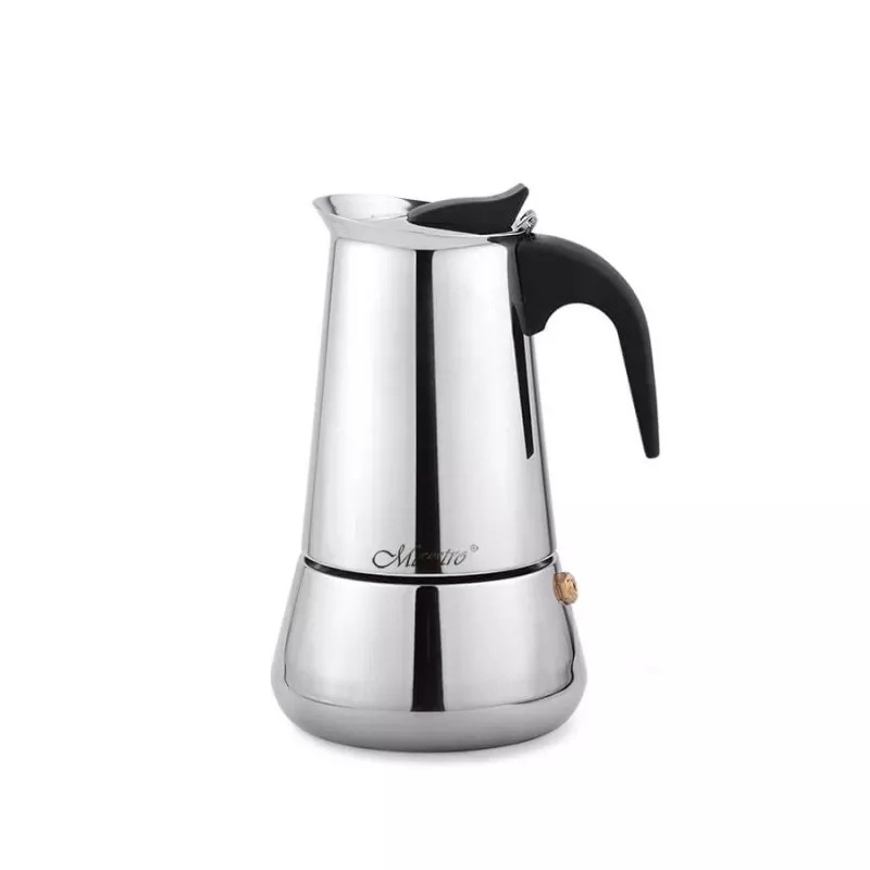 Moka pot Maestro MR-1660 0.2 L stal nierdzewna kawiarka, 4 filiżanki, czarna rączka
