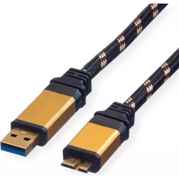 ROLINE Gold kabel USB 3.0, USB A - Micro B ST/ST 0,8 m (11.02.8878)